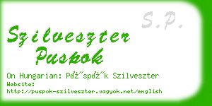 szilveszter puspok business card